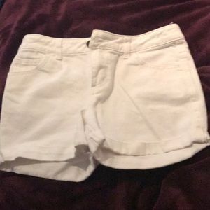 White jean shorts